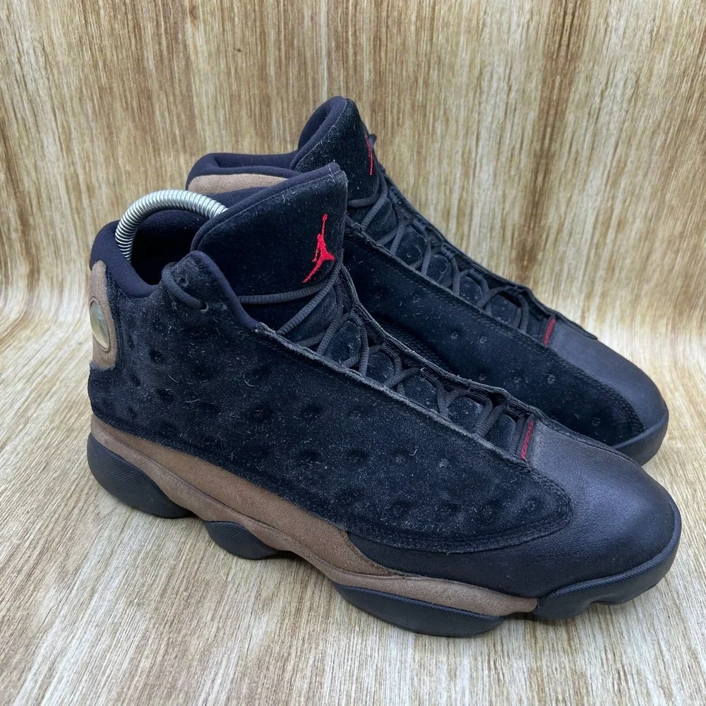Nike Air Jordan 13 Retro Olive Men's Size 11.5 Black Suede Basketball 414571-006